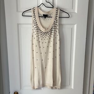 Escada Cream Studded Tank Top xs